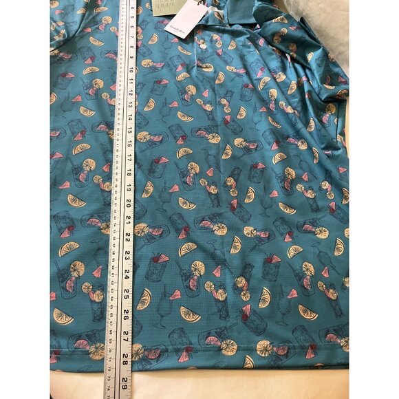 Goodfellow & Co POLO 3 Button Collar Golf Drinks Lemon Vacation Polo Shirt XL - Picture 9 of 10